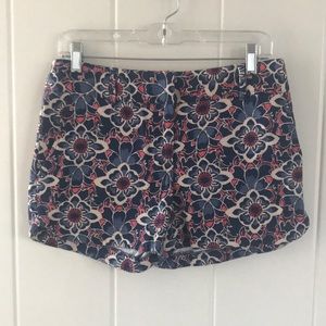 Loft Riviera blue and pink floral shorts
